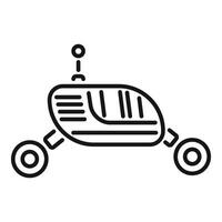 Mars rover exploring the surface of red planet line icon vector