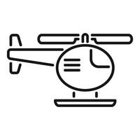 Helicopter with landing skid is landing on the ground vector