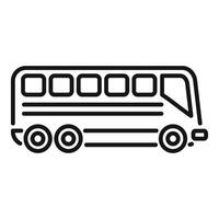 Intercity bus running fast side view line art icon vector