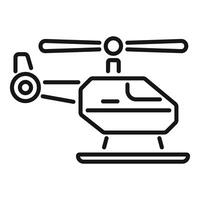 Helicopter standing on landing platform icon vector
