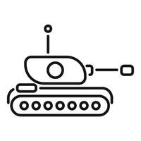 Tank shooting a bullet with antenna line icon vector
