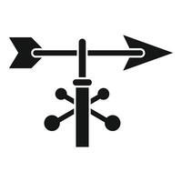 Weather vane showing wind direction with arrows and cardinal points vector
