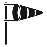 Windsock showing wind direction and strength icon vector