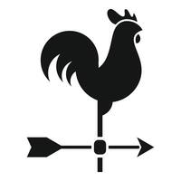 Rooster weather vane showing wind direction with arrows vector