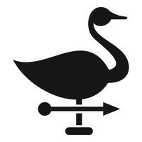 Black swan weather vane showing wind direction vector