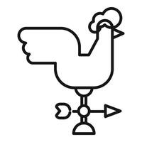 Weather vane showing wind direction with rooster icon vector