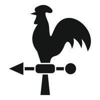 Weather vane with rooster showing wind direction vector