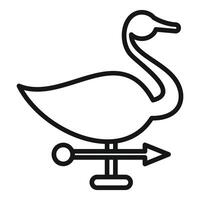 Weather vane showing wind direction with duck shape design vector