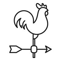 Weather vane with rooster showing wind direction vector