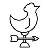 Weather vane showing wind direction with rooster figure vector
