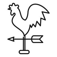 Weather vane showing wind direction with a rooster shape vector
