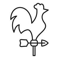 Weather vane showing a rooster standing on an arrow vector