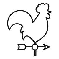 Weather vane showing a rooster indicating wind direction vector