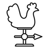 Weather vane with chicken showing wind direction vector