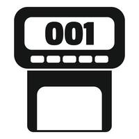 Electronic queue management system showing number one display icon vector