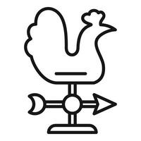 Weather vane showing wind direction with rooster shape vector