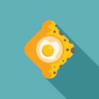 Toast with fried egg in the middle having breakfast in the morning vector