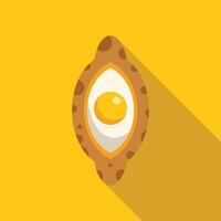 Adjarian khachapuri baking with egg and butter on yellow background vector
