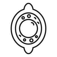 Spaceship round window opening to the galaxy with planets vector