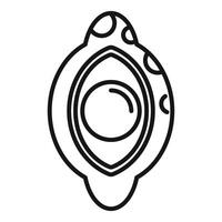 Spaceship flying through space minimalist line art icon vector
