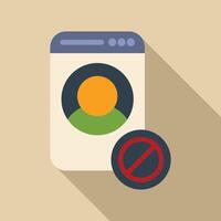 Website showing account blocked symbol with user profile picture vector