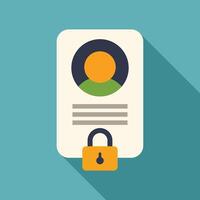 Personal data protection, padlock securing user profile information vector