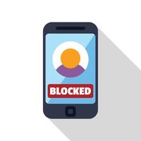 Smartphone showing blocked contact, cyberbullying concept vector