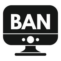 Ban sign showing censorship on monitor vector