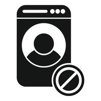 Blocked user account icon showing access denied vector