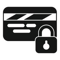 Secure credit card payment system with locked padlock icon vector