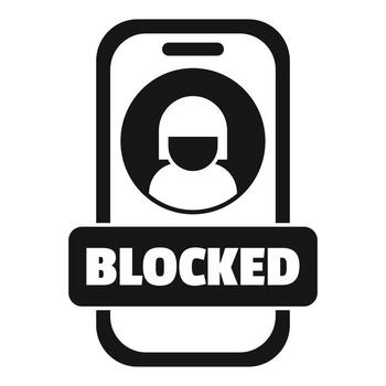 Blocked user on smartphone screen is being rejected by social network vector