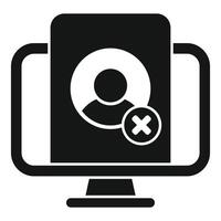 Computer showing user account being deleted vector