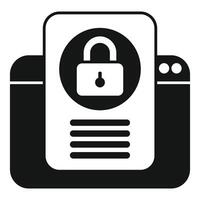 Web page showing padlock icon symbolizing online security concept vector