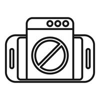Mobile phone showing website with stop sign for online security vector