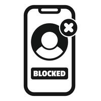 Smartphone blocking contact showing online privacy vector