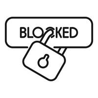Simple padlock icon is locking access to a blocked button vector