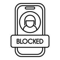 Smartphone showing blocked user profile for online security vector