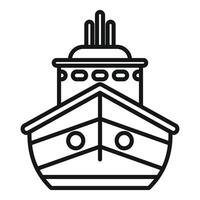 Front view of a big cargo ship sailing on the ocean vector