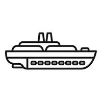 Big ship floating on water surface icon vector