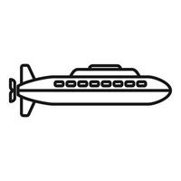 Large atomic submarine patrolling ocean surface vector