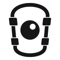 Smart robot head with sensors and camera icon, simple style vector