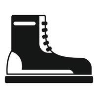 Black military combat boot with laces for soldiers vector