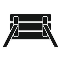 Folding stool being folded for storage icon simple style vector