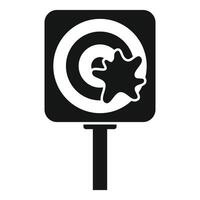 Paintball target with paint splatter icon simple style vector