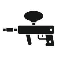 Paintball gun pointing right with big round loader silhouette vector