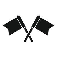 Two crossed flags icon representing the concept of competition vector