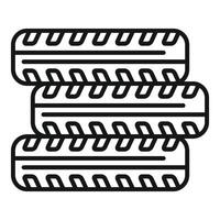 Tire track imprint set showing different tread patterns vector
