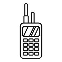 Walkie talkie displaying showing empty screen with antenna vector