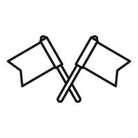 Two crossed flags icon representing agreement or partnership vector