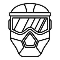 Paintball mask offering full face protection for player vector